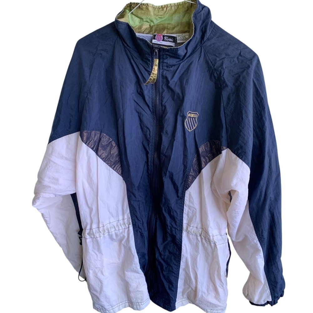 Vintage K-Swiss Classic Windbreaker Jacket Vented Size Large